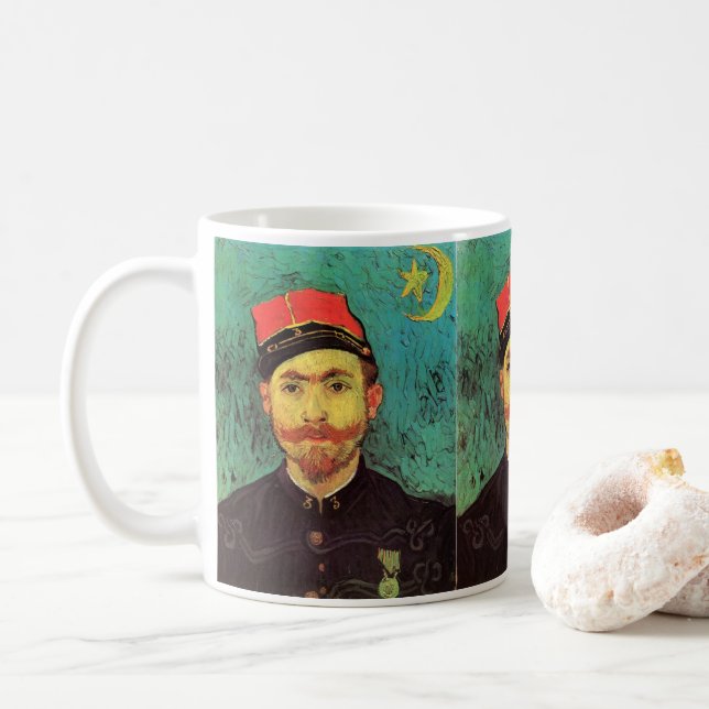 Portrait of Milliet, The Lover by Vincent van Gogh Coffee Mug (With Donut)