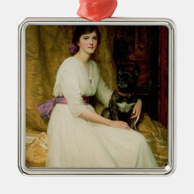 Portrait of Miss Dorothy Dicksee Metal Tree Decoration (Front)
