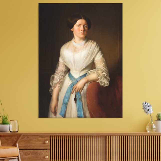 Portrait of Miss Pisarzowska Canvas Print (Insitu(LivingRoom))