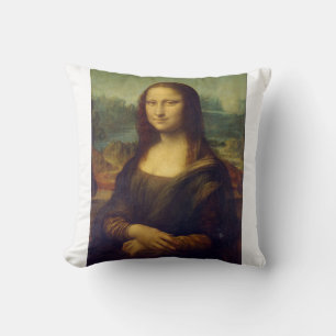 Portrait of Mona Lisa del Giocondo by Leonardo da  Cushion
