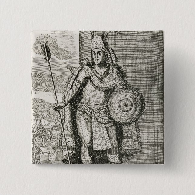 Portrait of Montezuma II 15 Cm Square Badge (Front)