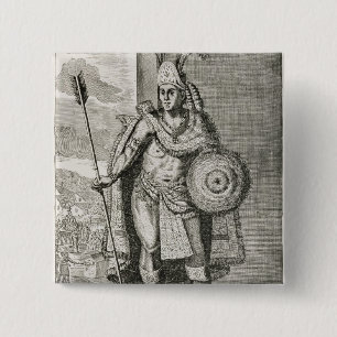 Portrait of Montezuma II 15 Cm Square Badge