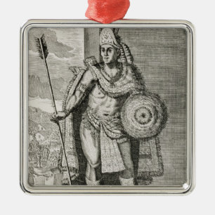 Portrait of Montezuma II Metal Tree Decoration