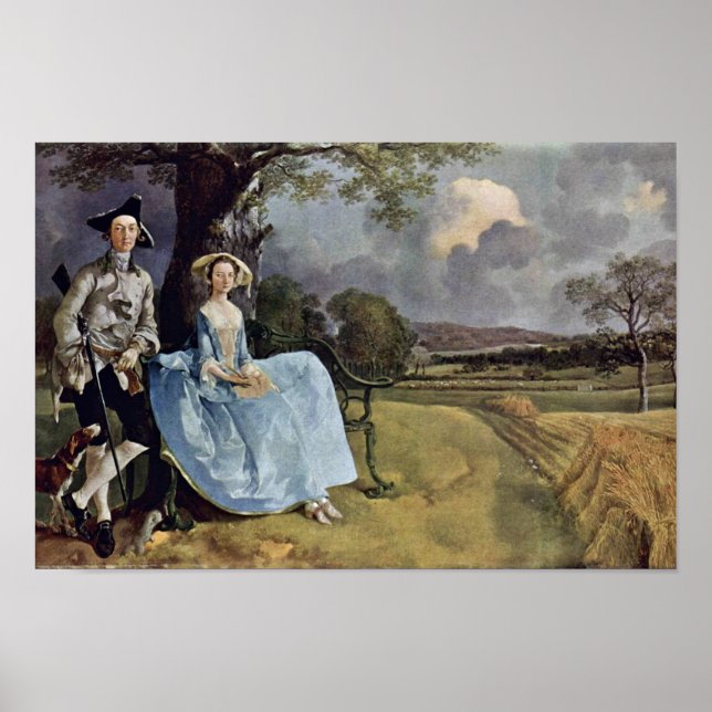 Portrait Of Mr. And Mrs. Andrews By Thomas Gainsbo Poster (Front)