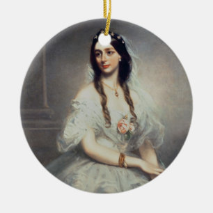 Portrait of Mrs C.W.Stoughton (d.1907), Three-quar Ceramic Tree Decoration