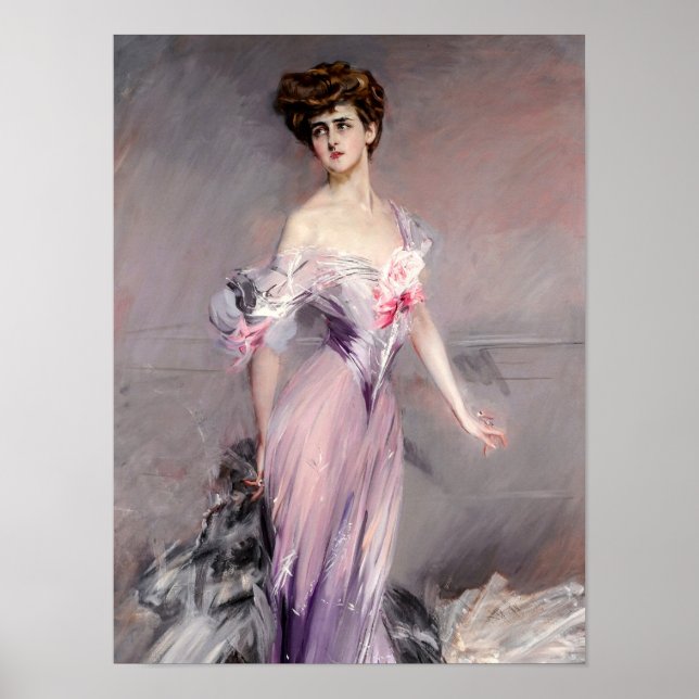 Portrait of Mrs Howard-Johnston by Boldini Poster (Front)