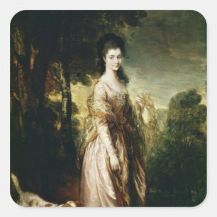 Portrait of Mrs. Lowndes-Stone  c.1775 Square Sticker