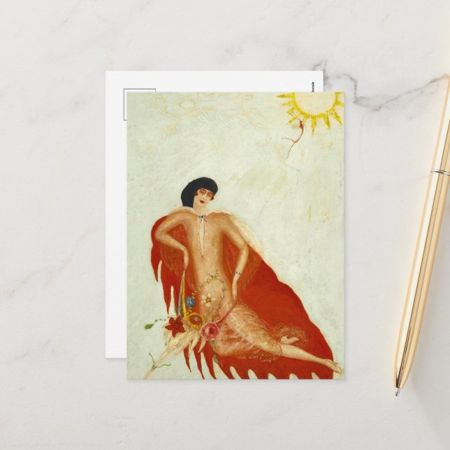 Portrait of Myself by Florine Stettheimer Holiday Postcard (Front/Back In Situ)