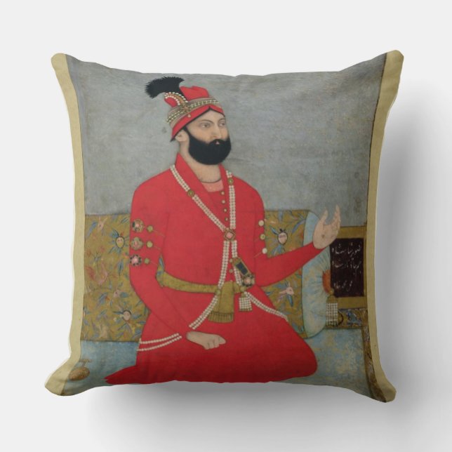 Portrait of Nadir Shah Afshar of Persia (1688-1747 Cushion (Front)