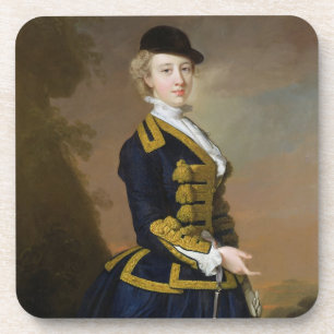 Portrait of Nancy Fortesque wearing a dark blue ri Coaster