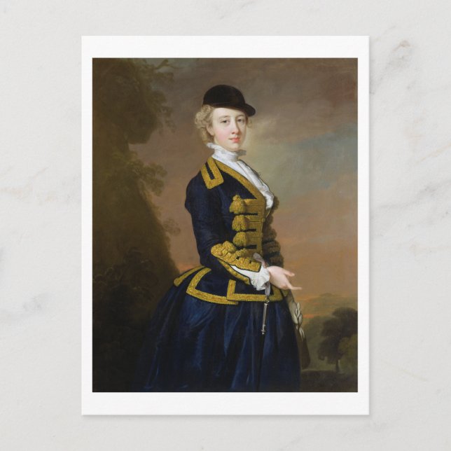 Portrait of Nancy Fortesque wearing a dark blue ri Postcard (Front)