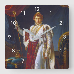 Portrait of Napoleon Bonaparte, Francois Gérard Square Wall Clock