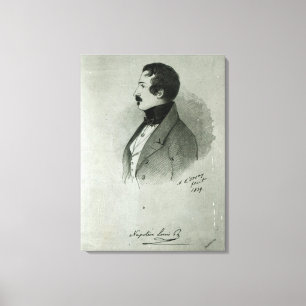 Portrait of Napoleon III as a young man, 1839 Canvas Print