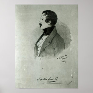 Portrait of Napoleon III  as a young man, 1839 Poster