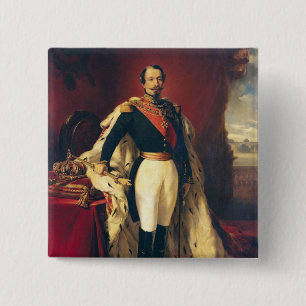 Portrait of Napoleon III  Emperor of France 15 Cm Square Badge