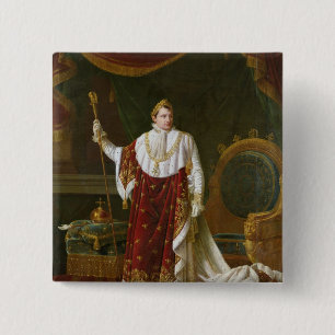 Portrait of Napoleon in his Coronation Robes 15 Cm Square Badge