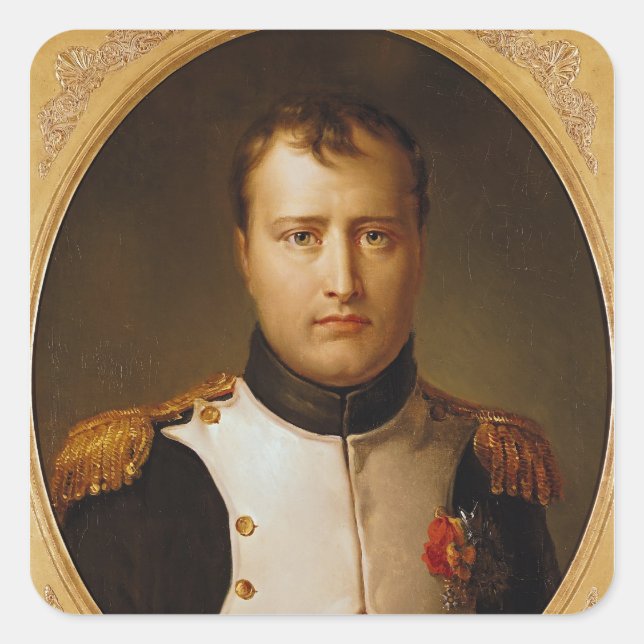 Portrait of Napoleon  in Uniform Square Sticker (Front)