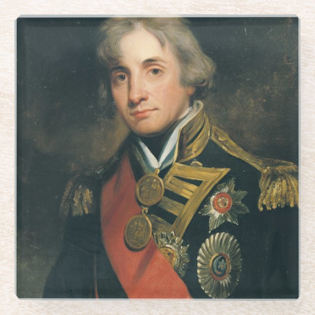 Portrait of Nelson Glass Coaster (Front)