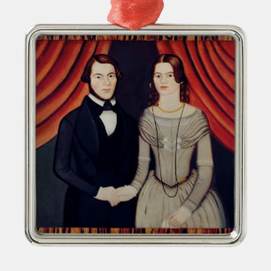 Portrait of Newly-weds Metal Tree Decoration
