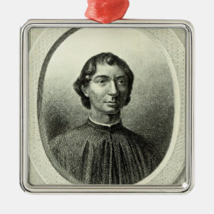 Portrait of Niccolo Machiavelli Metal Tree Decoration