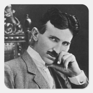 Portrait of Nikola Tesla Square Sticker