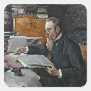 Portrait of Nikolai Andreyevich Rimsky-Korsakov Square Sticker