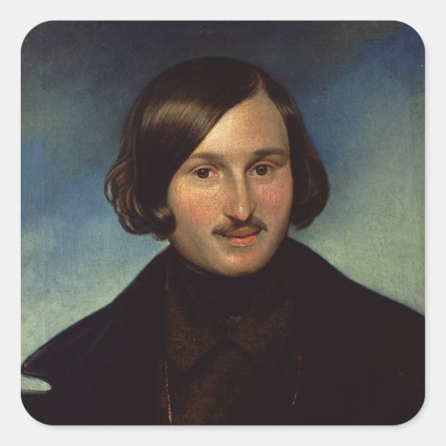 Portrait of Nikolay Gogol, 1841 Square Sticker (Front)