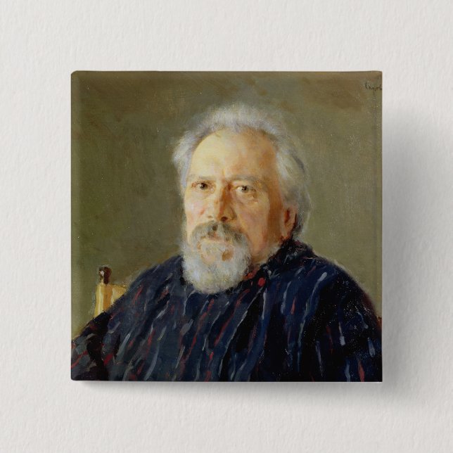 Portrait of Nikolay Leskov 15 Cm Square Badge (Front)