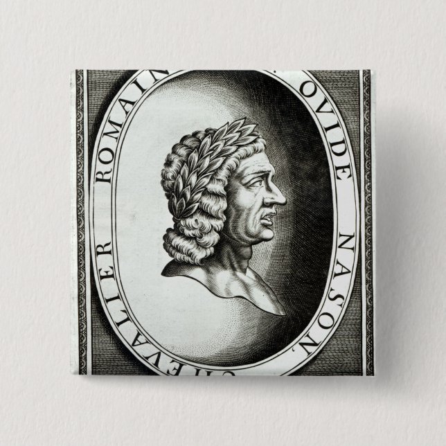 Portrait of Ovid 15 Cm Square Badge (Front)