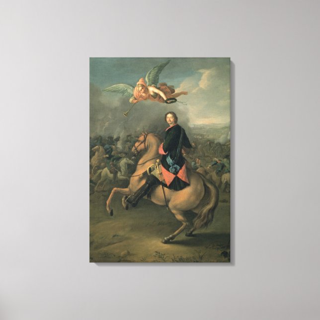 Portrait of Peter the Great against a Canvas Print (Front)