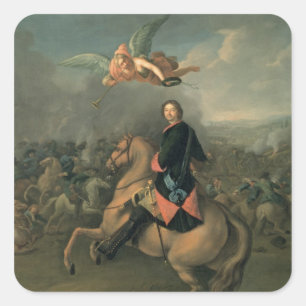 Portrait of Peter the Great against a Square Sticker