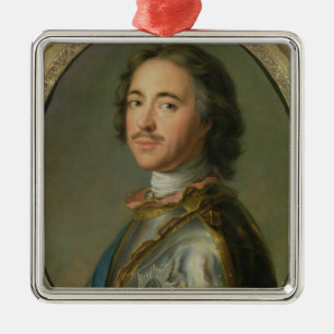 Portrait of Peter the Great Metal Tree Decoration