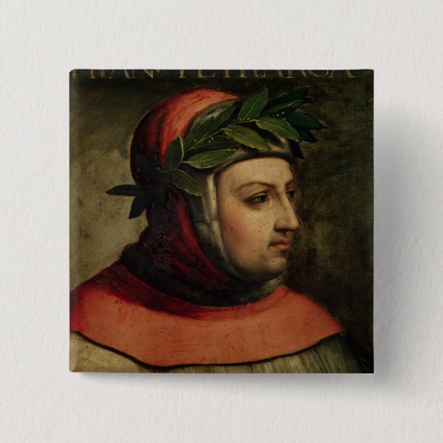 Portrait of Petrarch 15 Cm Square Badge (Front)