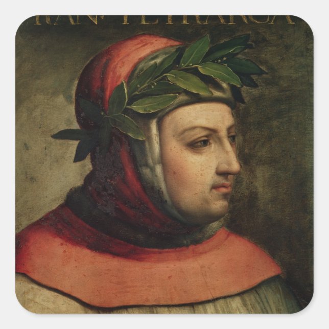 Portrait of Petrarch Square Sticker (Front)
