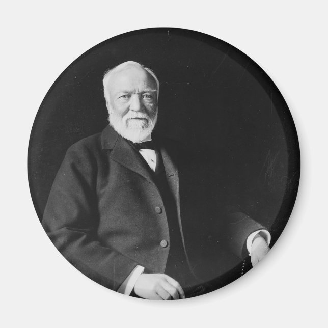 Portrait of Philanthropist Andrew Carnegie Magnet (Front)