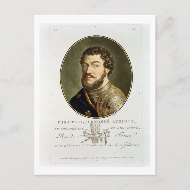 Portrait of Philip II, Called Augustus, King of Fr Postcard (Front)