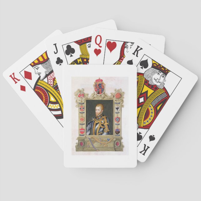 Portrait of Philip II King of Spain (1527-98) from Playing Cards (Back)