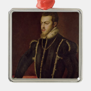 Portrait of Philip II  of Spain Metal Tree Decoration