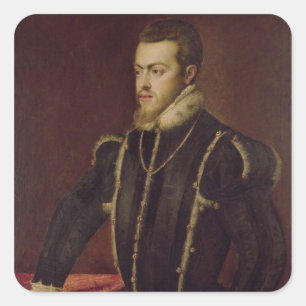 Portrait of Philip II  of Spain Square Sticker