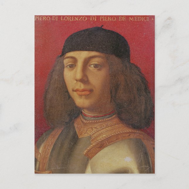 Portrait of Piero di Lorenzo de Medici Postcard (Front)