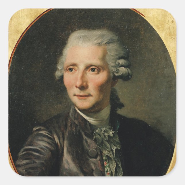 Portrait of Pierre Augustin Caron de Square Sticker (Front)