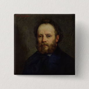 Portrait of Pierre Joseph Proudhon  1865 15 Cm Square Badge