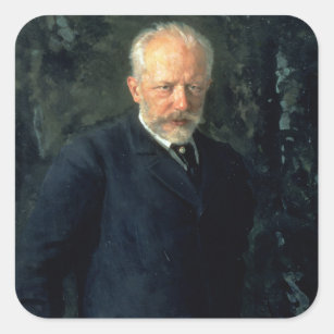 Portrait of Piotr Ilyich Tchaikovsky Square Sticker
