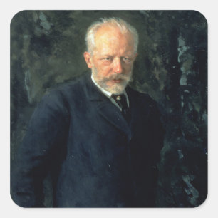 Portrait of Piotr Ilyich Tchaikovsky Square Sticker