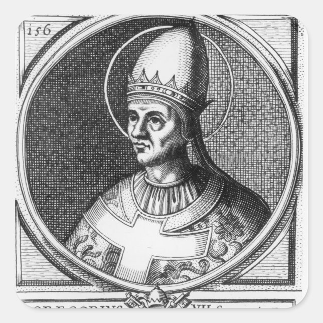 Portrait of Pope Gregory VII Square Sticker (Front)