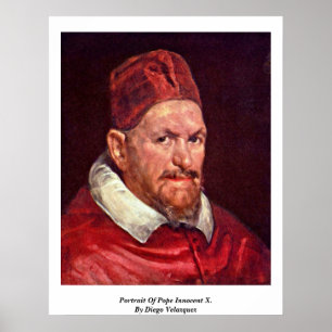 Portrait Of Pope Innocent X. By Diego Velazquez Poster