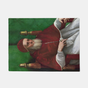 Portrait of Pope Julius II (by Raphael) Doormat
