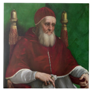 Portrait of Pope Julius II (by Raphael) Tile