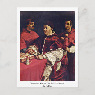 Portrait Of Pope Leo X And Cardinals By Raffael Postcard