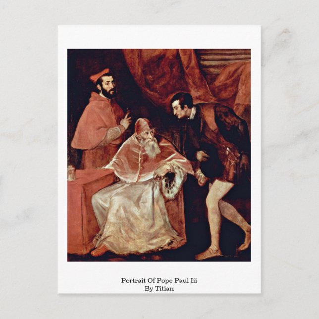 Portrait Of Pope Paul Iii By Titian Postcard (Front)